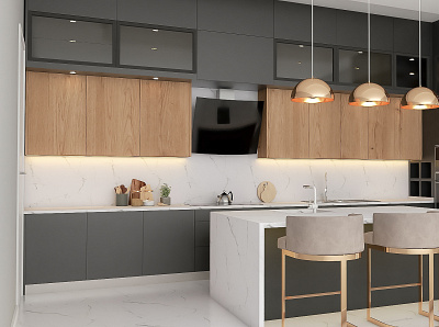 Kitchen Interior Design | Executive Project 3d design interiordesign kitchendesign render