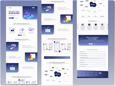 Quizify - quiz builder landing page design adobe xd animation branding design figma graphic design illustration landing page logo motion graphics quiz shopify app ui