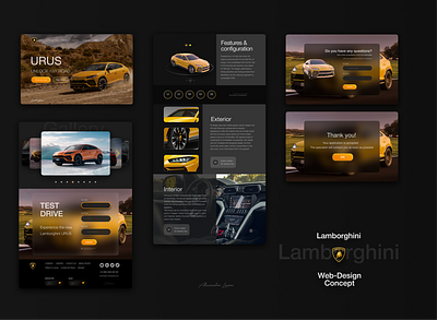 Lamborghini URUS Landingpage auto branding car design ferrari lamborghini landing page landingpage project sportcar technology ui web site website