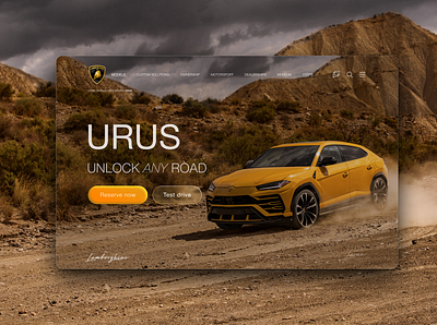 Lamborghini URUS auto branding car design ferrari home home page lamborghini landingpage logo mercedes screen ui