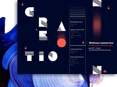 Daily UI :: 006 - Poster // Creation Without Tomorrow banner campaign card creation dailyui design event graphic orange popup poster