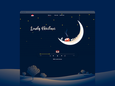 Lonely Christmas christmas darkblue darktheme homepage landing landingpage noel santa website