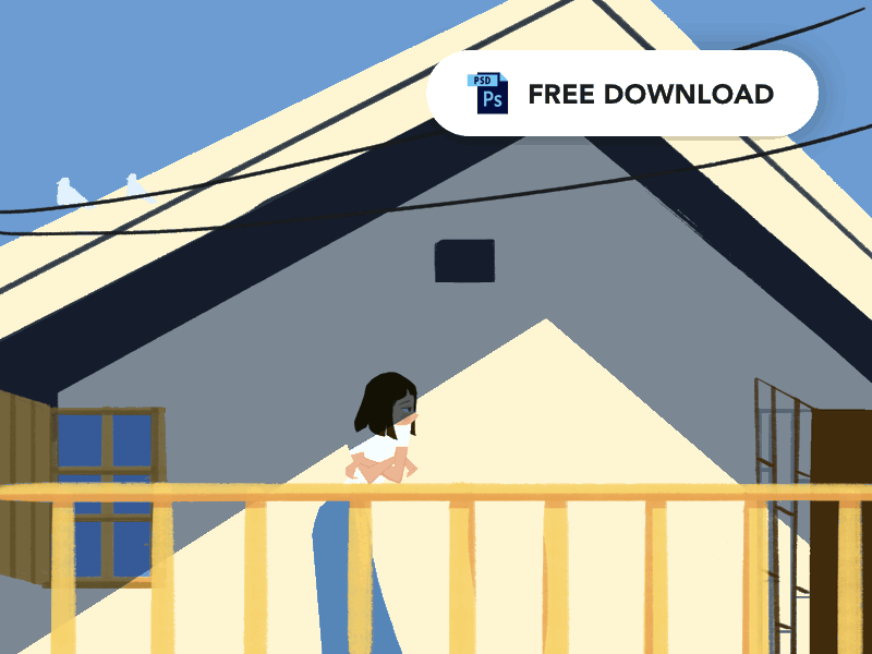 [ FREE DOWNLOAD ] The girl next door freebies freedownload girl illustration paitting wallpaper wip