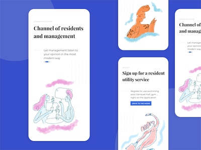 Concept Onboarding - Service App apartment concept hand drawn illustration illustrator management app mobile app onboarding uidesign