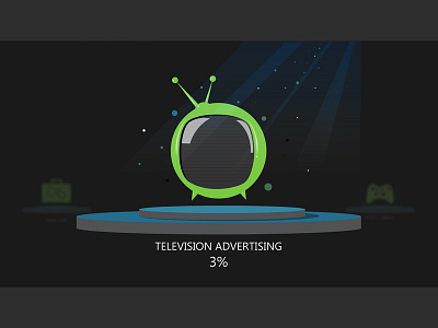 Power of Television dark illustration light television typo vector