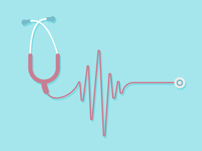 stethoscope doctor flat heartbeats illustrations lifeline medical stethoscope vector