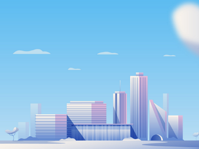 Skyline building city daylight cityscape corporate illustration office. skyline vector