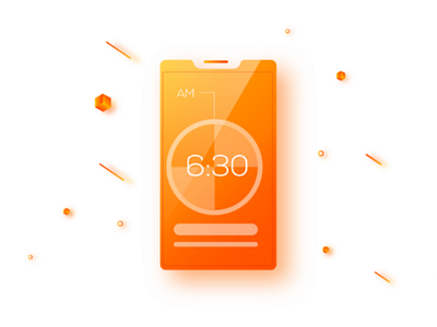 Mobile alarm dashboard illustration mobile mock up time vector