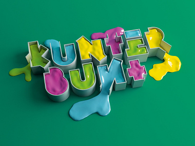 Kunterbunt 3d c4d cinema cinema 4d colors fluid illustration liquid render rendering sculpting type typography vray