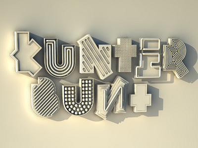 kunterbunt 3d 3dlettering 3dtype c4d cinema4d lettering neon neonsign retro signage vintage vray