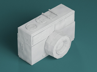 Agfa Optima 200 Sensor 3d camera isometric lowpoly papercraft papercut photocamera