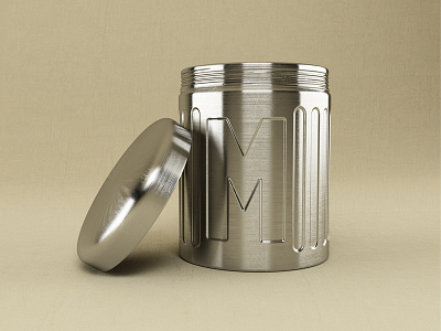 M on a can 3d 3d illustration aluminium c4d can cinema 3d metall rendering vray