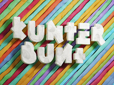 kunterbunt 3d 3d illustration clay illustration lettering type