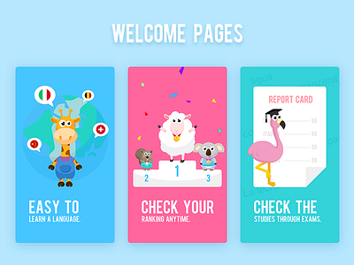 The welcome pages of animals talk