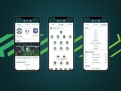 Belarus Premier League App - Match info app design football graphic design soccer ui ux