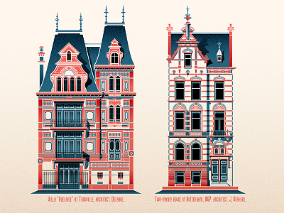 Victorian architecture architecture brick history illustration poster style vector victorian