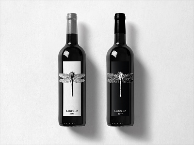 Wine bottle brand branding dragonfly drawing icon identity logo oldstyle symbol trademark vintage wine