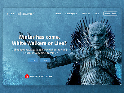 Winter has come. White Walkers or Live? design game of thrones gameofthrones interface ui ui design ux ux design web web design webdesign website
