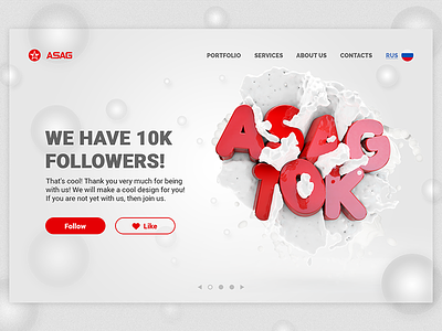 We have 10K followers! design idea interface landingpage ui ui design ux ux design web web design webdesign website