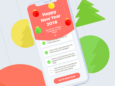 Happy New Year app appdesign design interface mobile mobiledesign mobileui new year new year 2018 ui ux