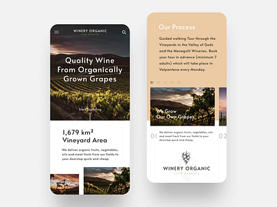 Mobile Website for Winery WordPress Theme animation app grapes grid interface landing landing page layout mobile motion responsive scroll typography ui ux vineyard web design website wine winery