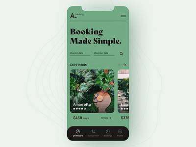 Booking App Exploration app application booking clean design grid hotel interface iphone layout minimalistic mobile mobile app typography ui ux website