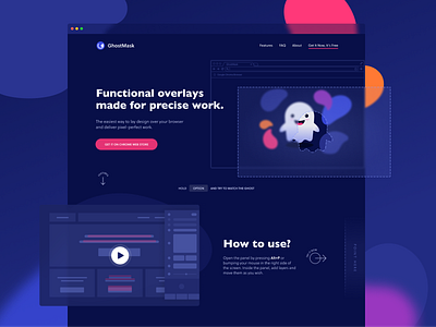 GhostMask Landing Page chrome colorful desktop extension figma ghostmask illustrations interface landing page landing page ui layout marketing product software typography ui ui design user experience user interface ux