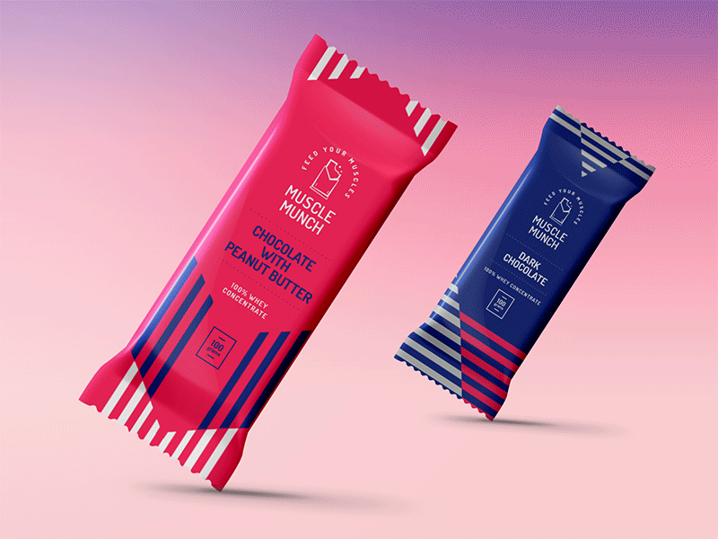 Package Design & Branding Proposal - Protein Bar animation bar branding chocolate graphic design muscle packaging print protein