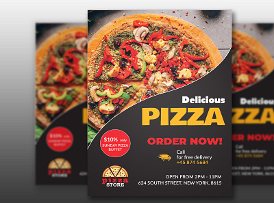 Flayer Design branding design flayer flayer design food flayer graphic design illustrator pizza flayer