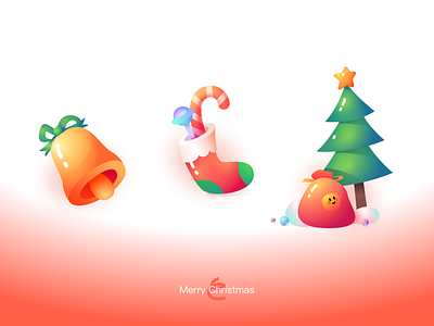 Merry Christmas!! 🎄 gloss texture atmosphere festival candy socks christmas tree small bell christmas avatar illustration icon
