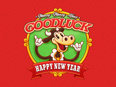 The Chinese year of cow chinese new year cow disney illustration ui