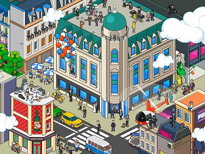 Irish street pixel art building city illustration irish isometric pixel