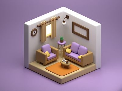 Smooth 3d Living Room