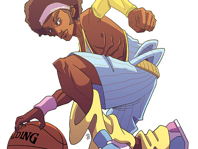 Basket african afro american basket basketball character character design concept concept art illustration nba spalding