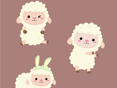 Lamb illustrations 2d simple adobe illustrator charatcer design digital illustration graphic design illustration vector illustration