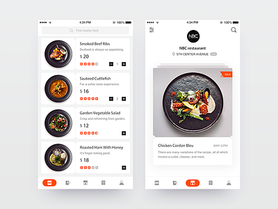 Food Menu UI Design by minrui_ on Dribbble