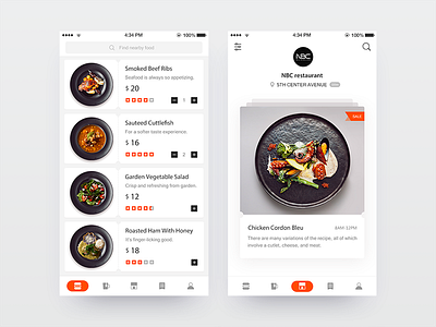 Food Menu UI Design clean design flat ios list mobile ui ux