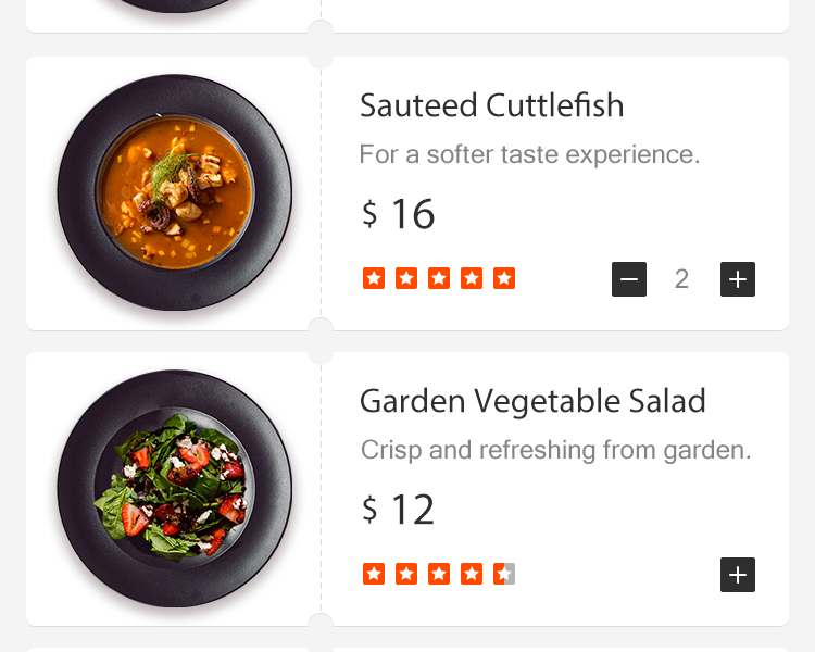Food Menu UI Design by minrui_ on Dribbble