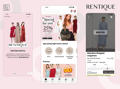 Rentique Remake App app mobile app prototype ui