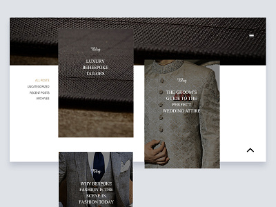 Fashion Blog Page brand cards design fashion luxury material design minimal suit ui uidesign user interface ux