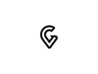 G + Location Pin bold brand identity flow location location pin logo logomark mark negative space simple visual identity