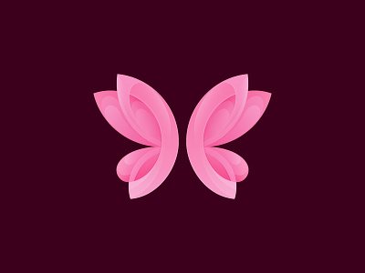 Butterfly butterfly flow gradient illustration logo logomark pink smooth vector wings