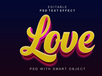 Love 3d text effect