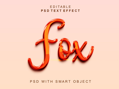 Fox 3d text effect in photoshop 3dtext 3dtexteffect effect mockup photoshop psd psdeffect psdtext