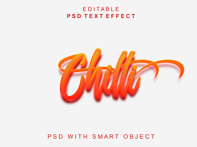 Chilli 3d text effect 3d chilli 3d text effect graphic design logo
