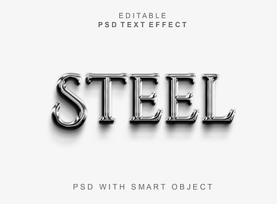 Steel 3d text effect in photoshop 3d effect
