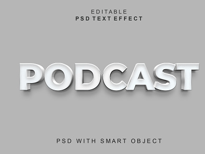 Podcast 3d text effect text font