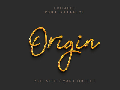 Origin 3d text effect luxury effect text logo