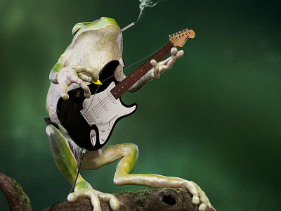 Guitar Frog 3d c4d cinema 4d design frog guitar illustration maxon nicolas delille vray