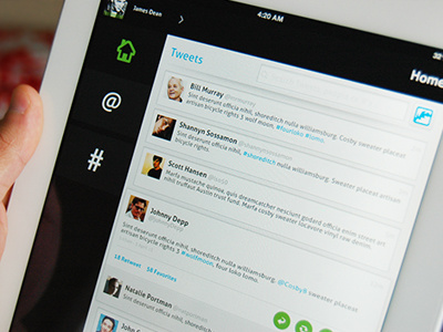 Twitter Client for iPad accounts client feed flat interface ios ipad minimal photo twitter ui design user